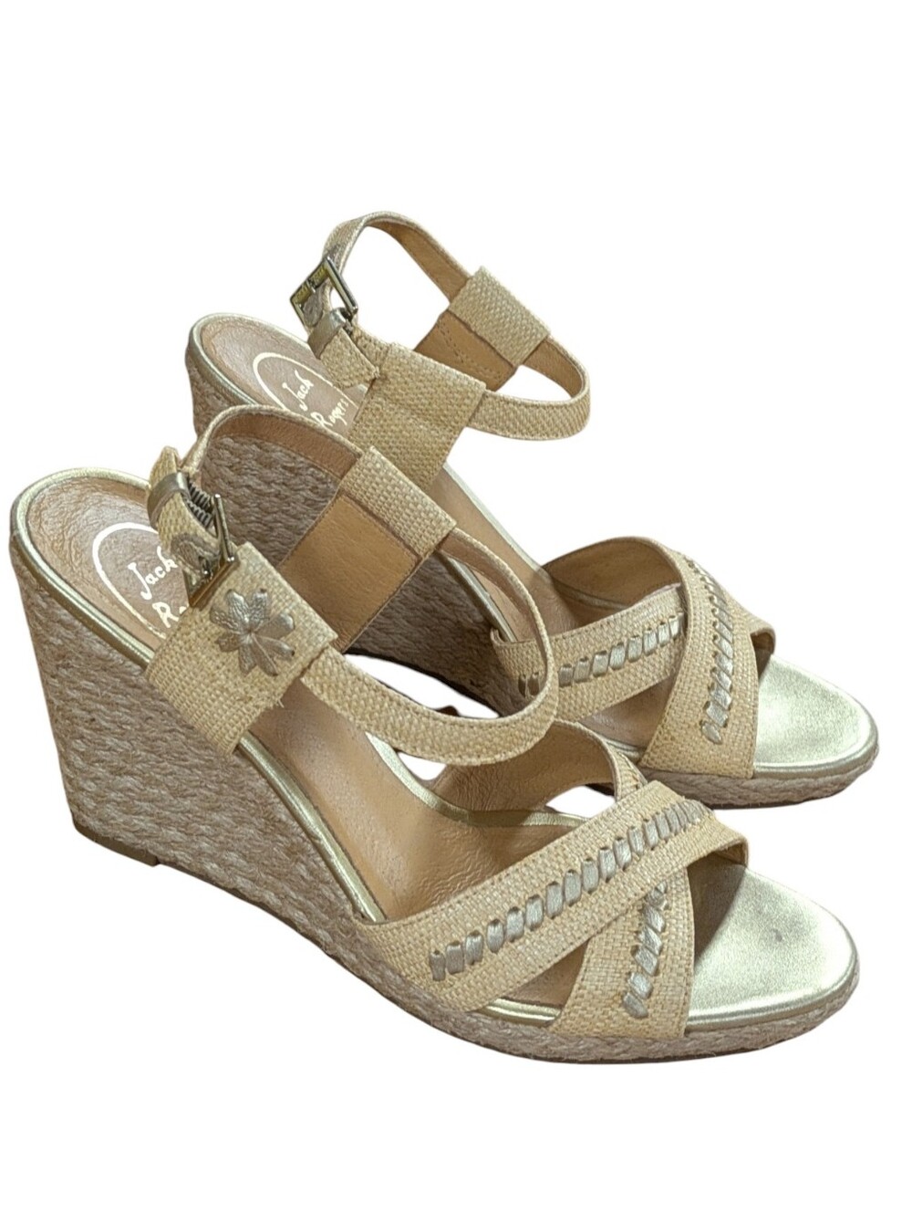 Jack Rogers Abbey Espadrille Wedge Sandals Size 9.5 - Picture 2 of 12